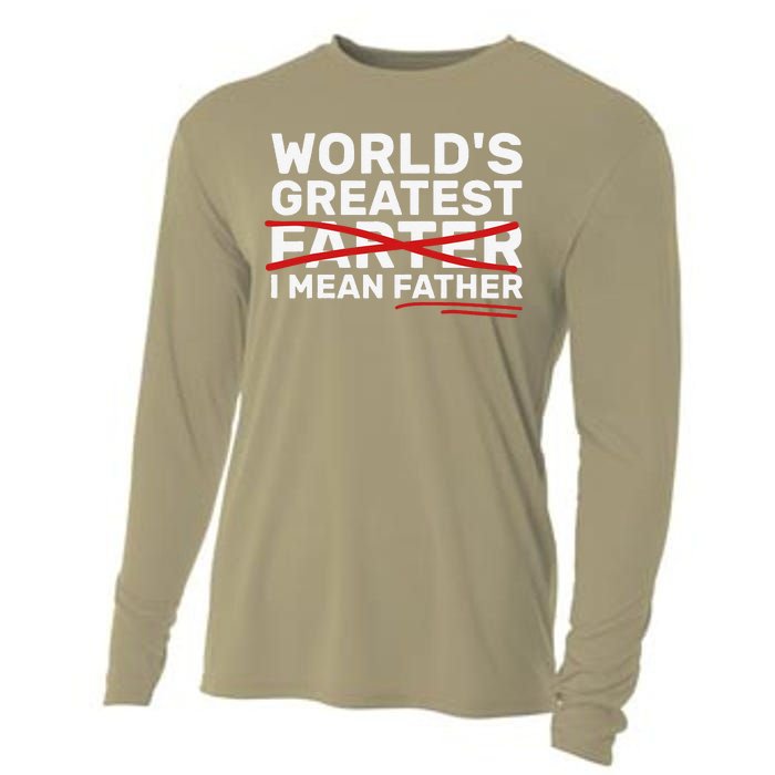 Worlds Greatest Farter I Mean Father Fathers Day Cooling Performance Long Sleeve Crew