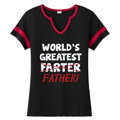 Worlds Greatest Farter Father's Day Ladies Halftime Notch Neck Tee