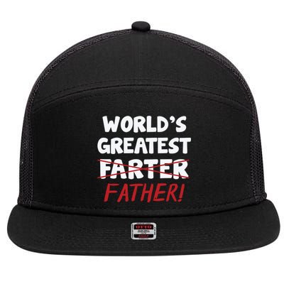 Worlds Greatest Farter Father's Day 7 Panel Mesh Trucker Snapback Hat