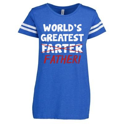 Worlds Greatest Farter Father's Day Enza Ladies Jersey Football T-Shirt