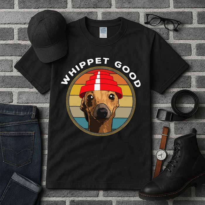 Whippet Good Funny 80s Music Dog Design Tall T-Shirt