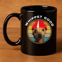 Whippet Good Funny 80s Music Dog Design 11oz C Handle Ceramic Mug