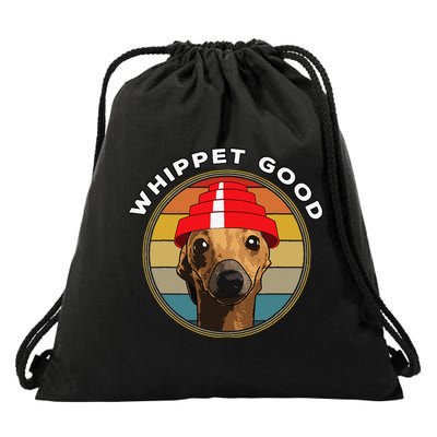 Whippet Good Funny 80s Music Dog Design Drawstring Bag