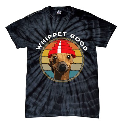 Whippet Good Funny 80s Music Dog Design Tie-Dye T-Shirt