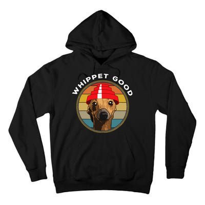 Whippet Good Funny 80s Music Dog Design Tall Hoodie