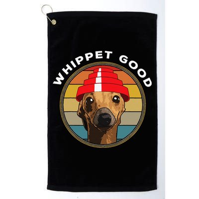 Whippet Good Funny 80s Music Dog Design Golf Towel