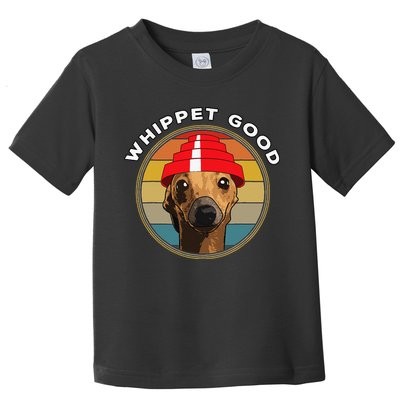 Whippet Good Funny 80s Music Dog Design Toddler T-Shirt