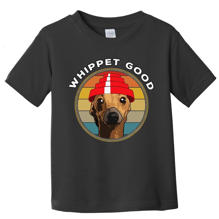 Whippet Good Funny 80s Music Dog Design Toddler T-Shirt