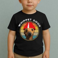 Whippet Good Funny 80s Music Dog Design Toddler T-Shirt