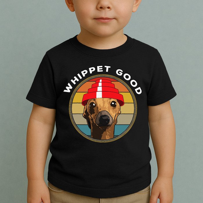 Whippet Good Funny 80s Music Dog Design Toddler T-Shirt