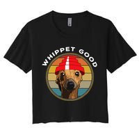 Whippet Good Funny 80s Music Dog Design Crop Top