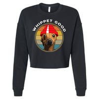 Whippet Good Funny 80s Music Dog Design Cropped Pullover Crew