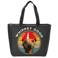 Whippet Good Funny 80s Music Dog Design Zip Tote Bag