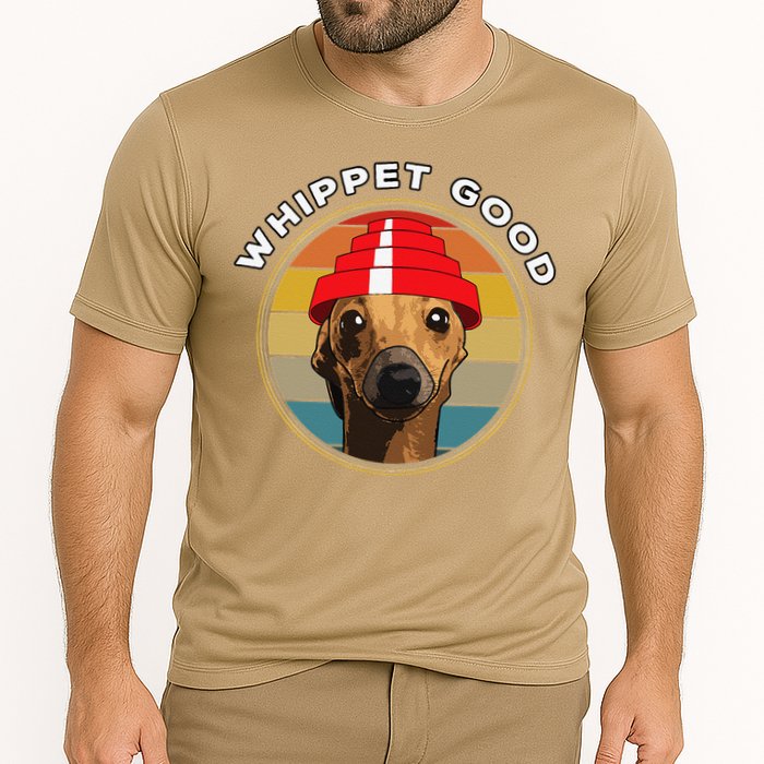 Whippet Good Funny 80s Music Dog Design Performance Shirt