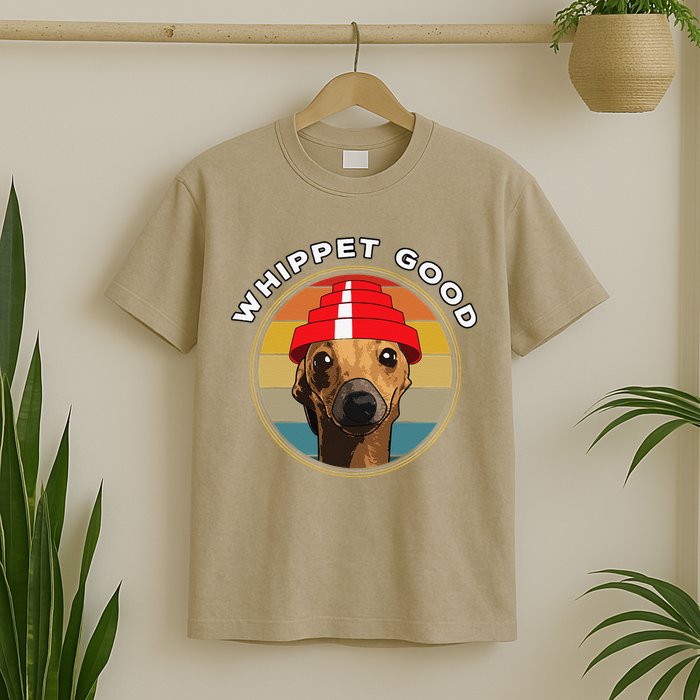 Whippet Good Funny 80s Music Dog Design T-Shirt