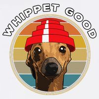 Whippet Good Funny 80s Music Dog Design Garment-Dyed Sweatshirt