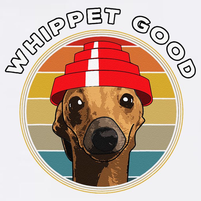 Whippet Good Funny 80s Music Dog Design Garment-Dyed Sweatshirt