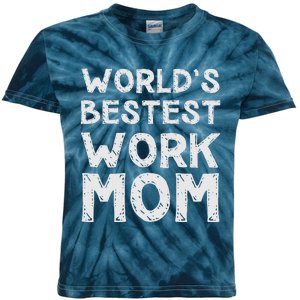 Womens Gift For Mother's Day World's Bestest Work Mom Kids Tie-Dye T-Shirt