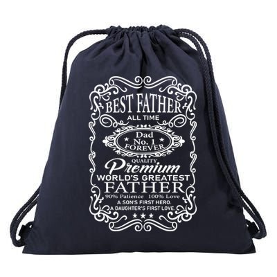 Worlds Greatest Father Mashup Quotes Drawstring Bag