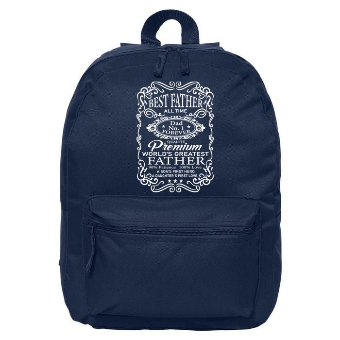 Worlds Greatest Father Mashup Quotes 16 in Basic Backpack