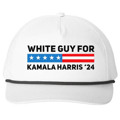 White Guy For Kamala Harris 2024 President Election Snapback Five-Panel Rope Hat