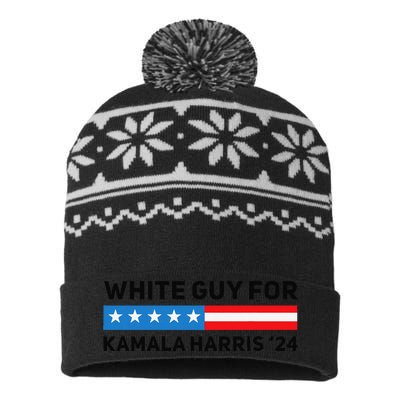 White Guy For Kamala Harris 2024 President Election USA-Made Snowflake Beanie