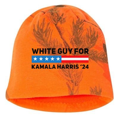 White Guy For Kamala Harris 2024 President Election Kati - Camo Knit Beanie