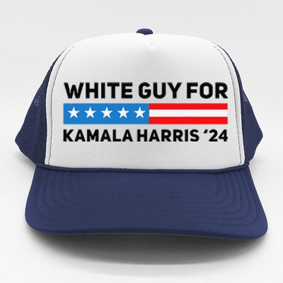 White Guy For Kamala Harris 2024 President Election Trucker Hat