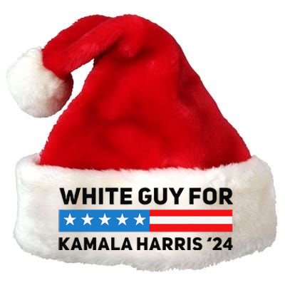 White Guy For Kamala Harris 2024 President Election Premium Christmas Santa Hat