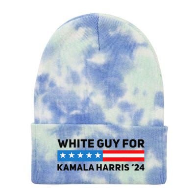 White Guy For Kamala Harris 2024 President Election Tie Dye 12in Knit Beanie