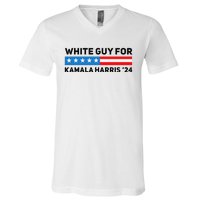 White Guy For Kamala Harris 2024 President Election V-Neck T-Shirt