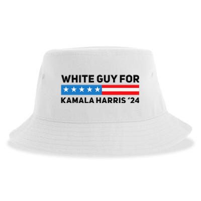 White Guy For Kamala Harris 2024 President Election Sustainable Bucket Hat