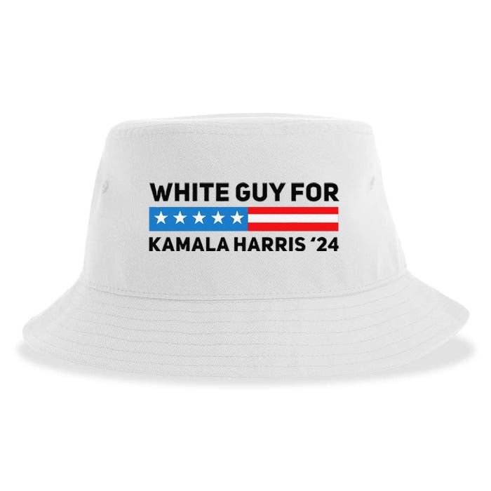 White Guy For Kamala Harris 2024 President Election Sustainable Bucket Hat