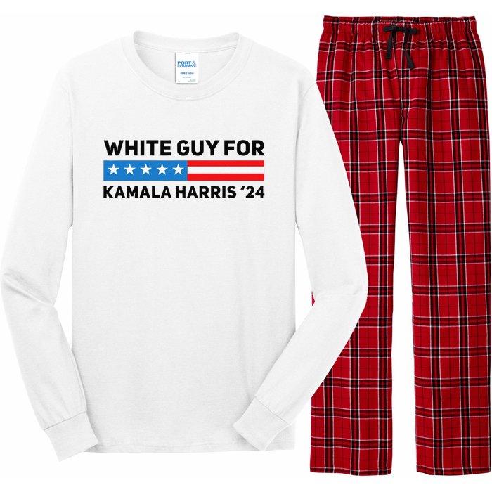 White Guy For Kamala Harris 2024 President Election Long Sleeve Pajama Set