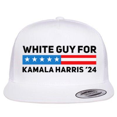 White Guy For Kamala Harris 2024 President Election Flat Bill Trucker Hat