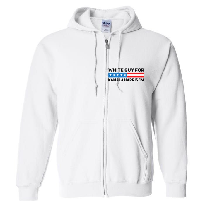 White Guy For Kamala Harris 2024 President Election Full Zip Hoodie