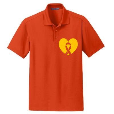 Wear Gold For Childhood Cancer Awareness Ribbon Dry Zone Grid Polo