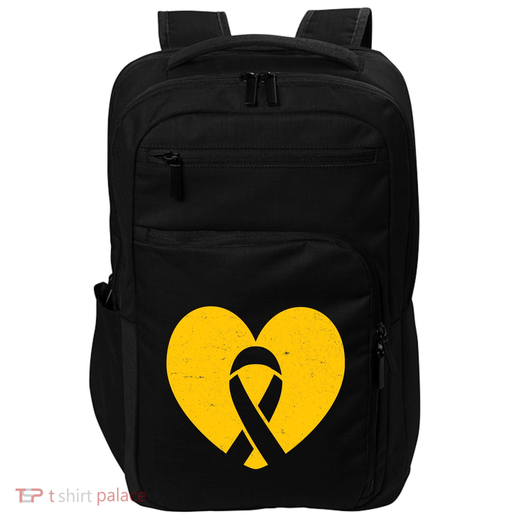 Wear Gold For Childhood Cancer Awareness Ribbon Impact Tech Backpack