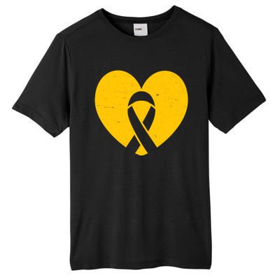 Wear Gold For Childhood Cancer Awareness Ribbon Tall Fusion ChromaSoft Performance T-Shirt