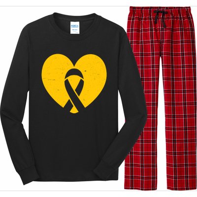 Wear Gold For Childhood Cancer Awareness Ribbon Long Sleeve Pajama Set