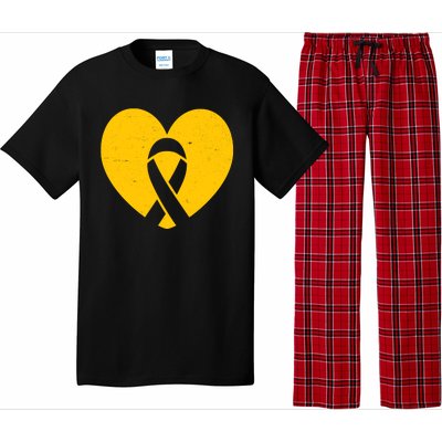 Wear Gold For Childhood Cancer Awareness Ribbon Pajama Set