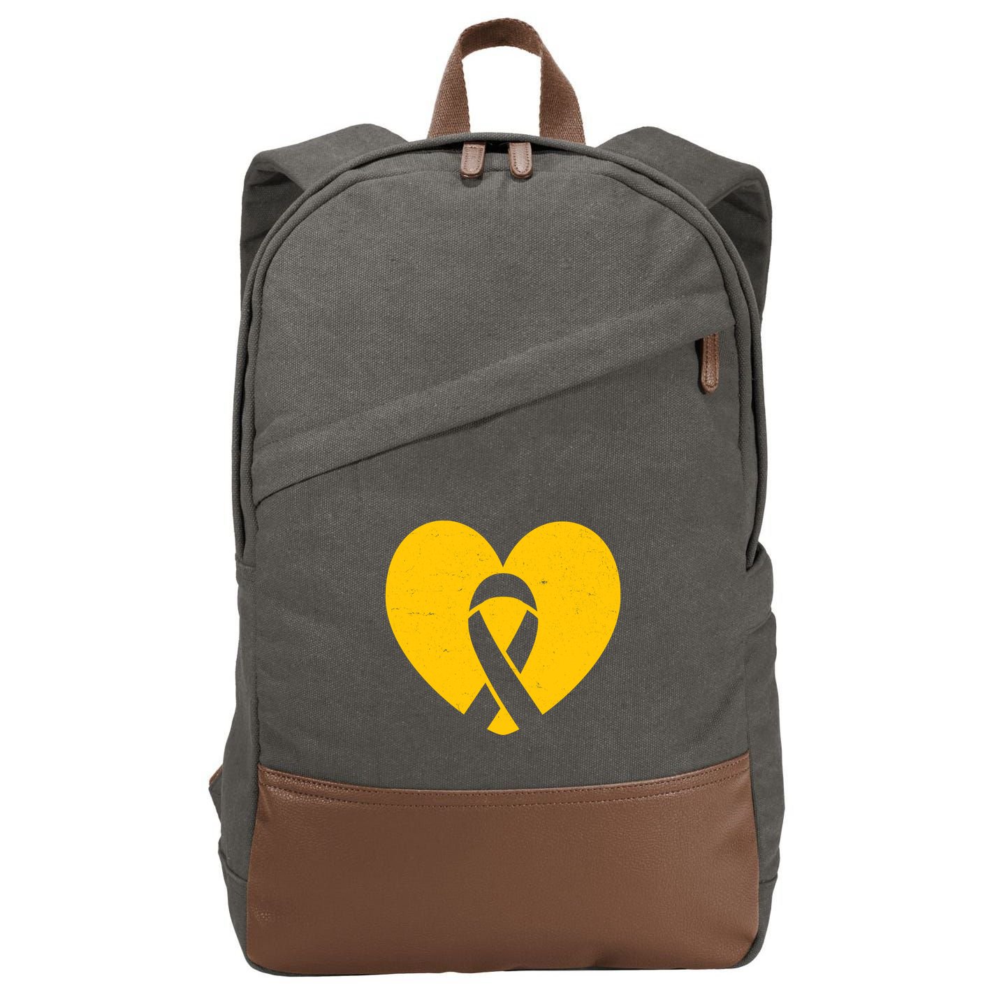 Wear Gold For Childhood Cancer Awareness Ribbon Cotton Canvas Backpack