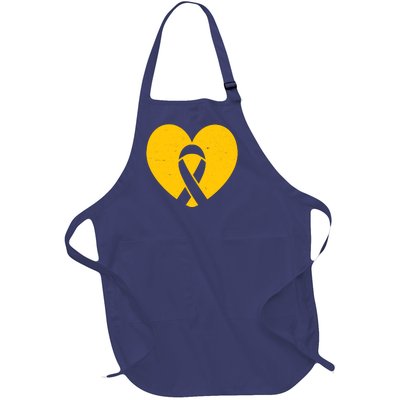 Wear Gold For Childhood Cancer Awareness Ribbon Full-Length Apron With Pockets