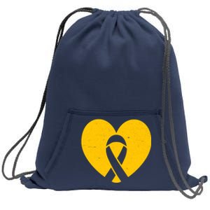 Wear Gold For Childhood Cancer Awareness Ribbon Sweatshirt Cinch Pack Bag