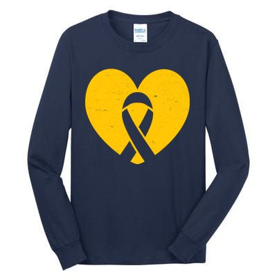 Wear Gold For Childhood Cancer Awareness Ribbon Tall Long Sleeve T-Shirt