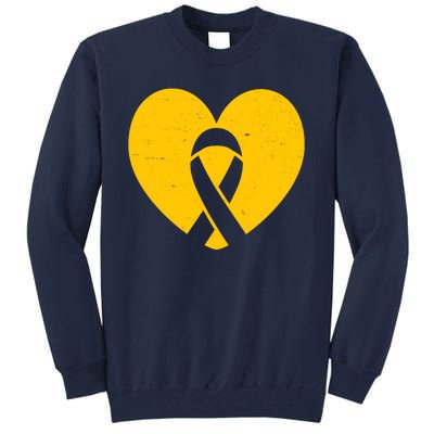 Wear Gold For Childhood Cancer Awareness Ribbon Tall Sweatshirt