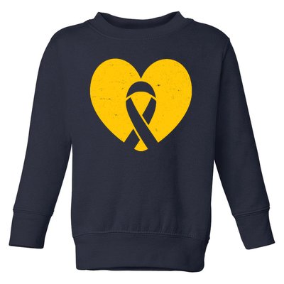 Wear Gold For Childhood Cancer Awareness Ribbon Toddler Sweatshirt