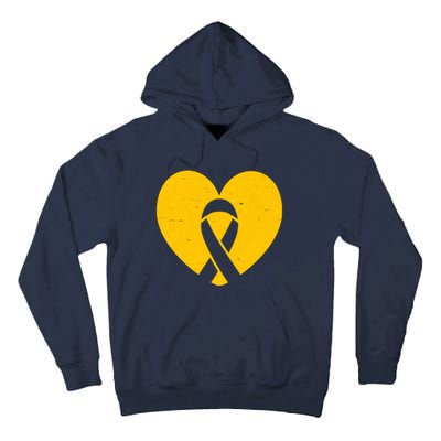 Wear Gold For Childhood Cancer Awareness Ribbon Tall Hoodie