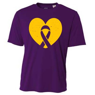 Wear Gold For Childhood Cancer Awareness Ribbon Cooling Performance Crew T-Shirt