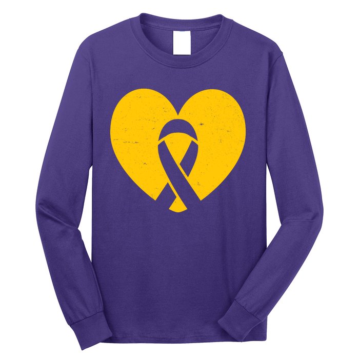 Wear Gold For Childhood Cancer Awareness Ribbon Long Sleeve Shirt